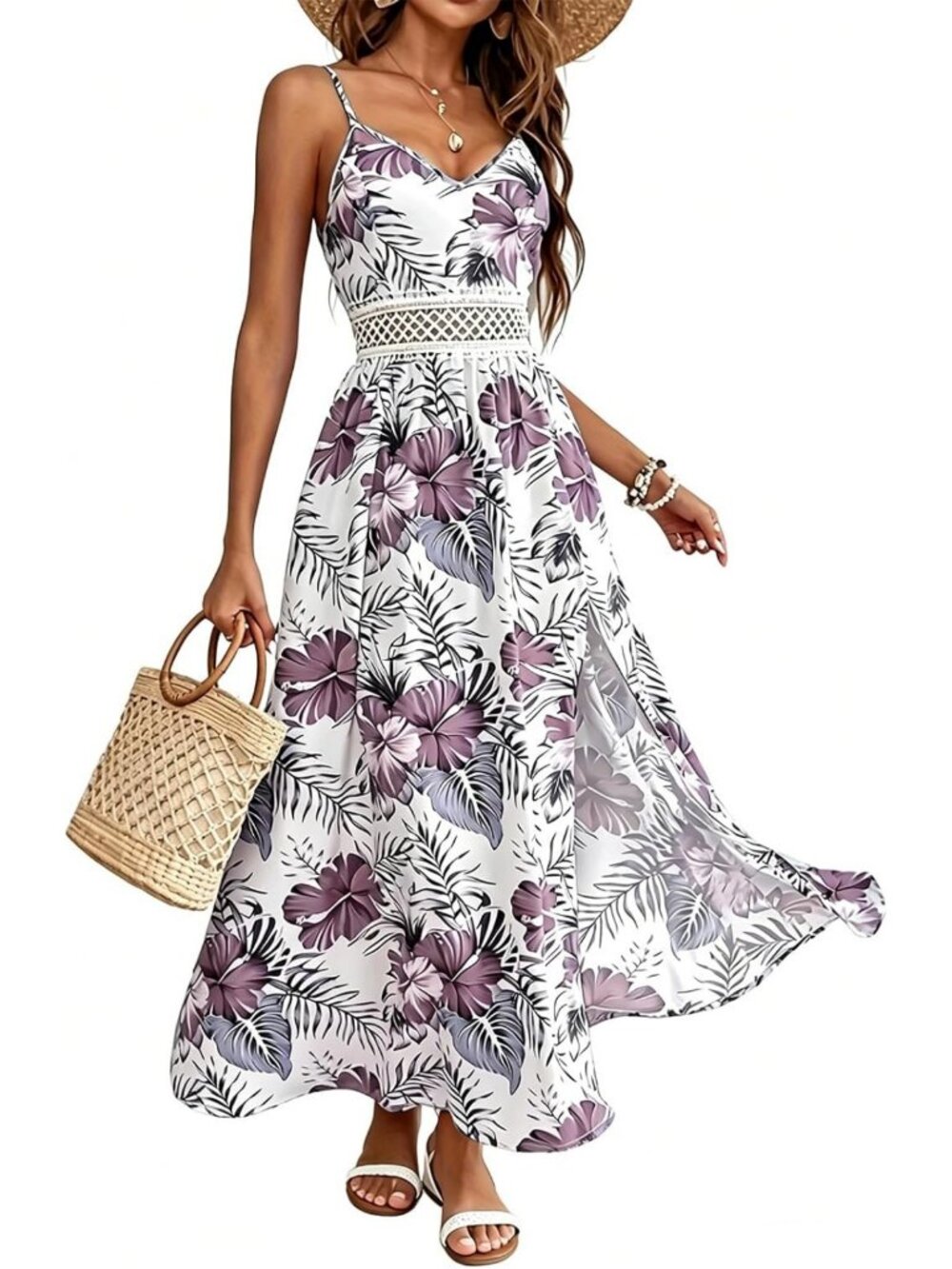 Floral Sleeveless Hawaiian Maxi Dress for Women - Summer Vacation Essential